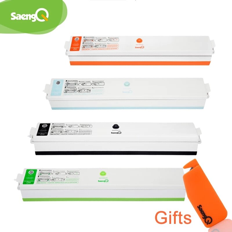 SaengQ-Elétrica Vacuum Sealer, Máquina de Embalagem, Casa, Cozinha, Incluindo 15pcs, Food Saver Bags, Comercial, Selagem