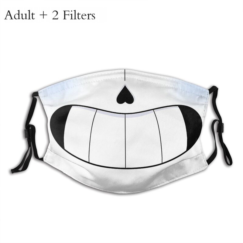 Sans Face Unisex Masker Penutup Mulut Tahan Debu Undertale Frisk Toriel Story Recreation dengan Filter Pelindung Respirator