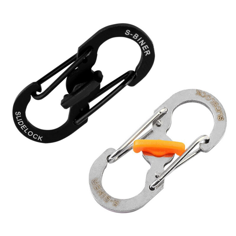 5Pcs Stainless Steel Lock S-Type Carabiner Mini Keychain Anti-theft Hook Outdoor Camping Backpack Buckle