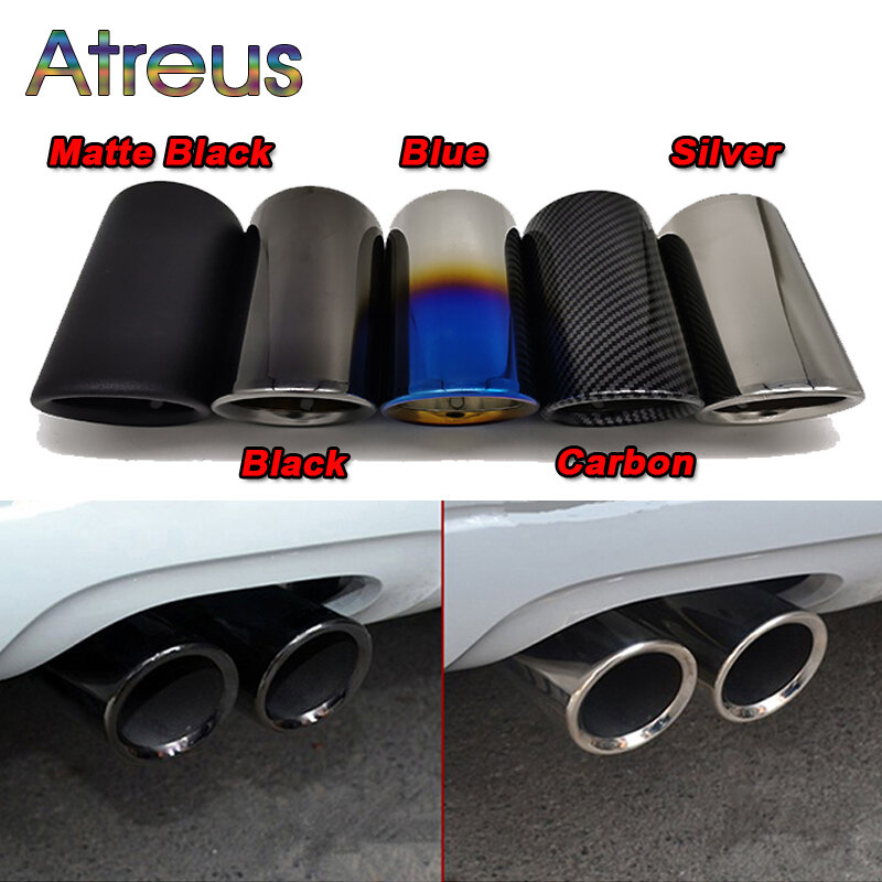 For Audi A4 B8 A3 8V 8P A1 Q5 Volkswagen VW Passat B7 CC Tiguan Car Exhaust Pipe Muffler Tip Cover Car Styling Accessories