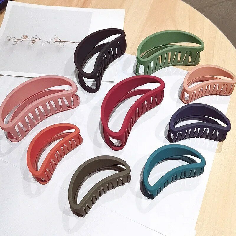 Women Hair Clip Large Size Acrylic Hairpins Solid Color Women Hair Crab Hair Claws Women Make UP Washing Tool Hair Accessories