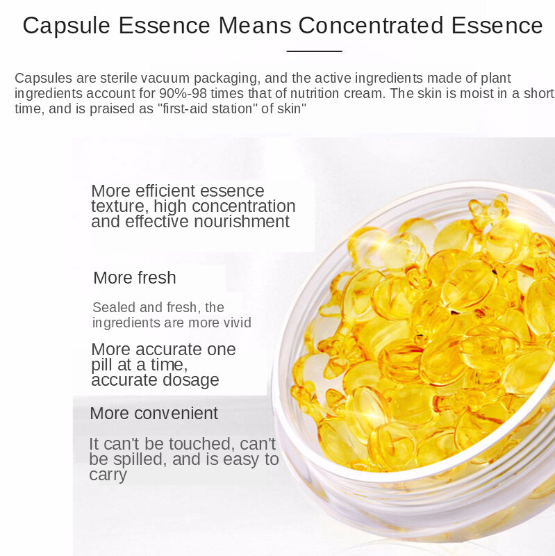 60Pcs/Fles Hyaluronzuur Extract Capsules Essentie Anti-Rimpel Whitening Cream Gezicht Serum Sproet Capsule Huidverzorging