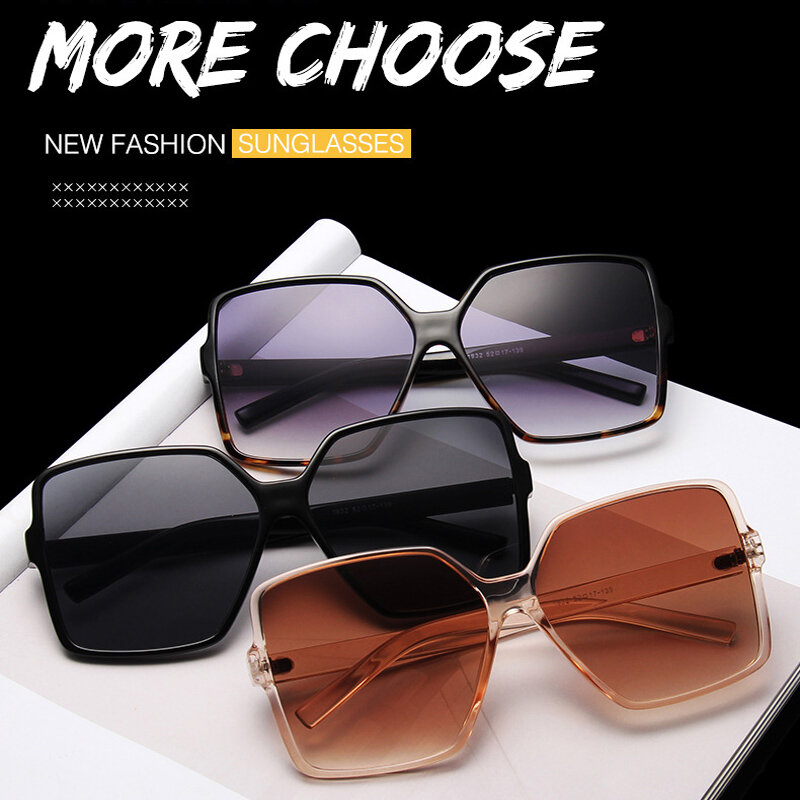 SHAUNA-gafas de sol cuadradas de gran tamaño, 16 colores, diseñador de marca, Retro, UV400