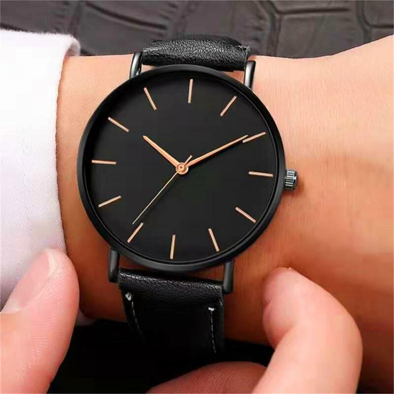 Luxury Watch Men Ultra-thin leather band Quartz Wrist Watch Male Clock reloj hombre relogio masculino Men's Quartz Casual Watch