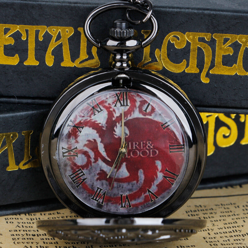 นาฬิกาพกควอตซ์สีดำแนวสตีมพังค์จี้ห้อยคอของขวัญสำหรับผู้ชายผู้หญิง CF1259 relogio debolso