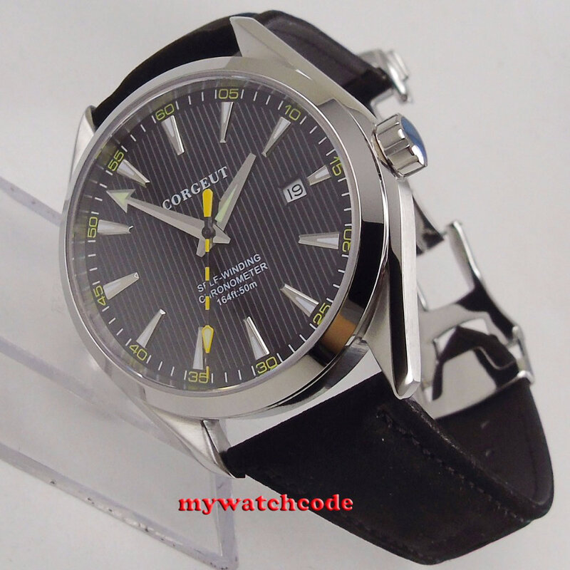 Relógio automático masculino Corgeut Black Dial, vidro de safira, ST1612, NH35A, Miyota 8215, 41mm, C131