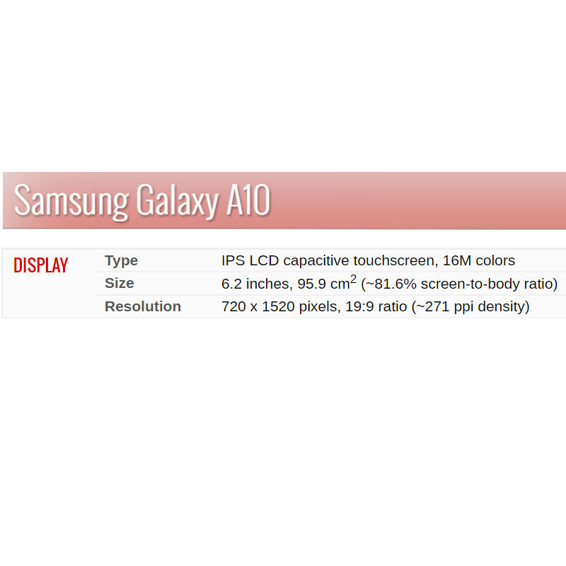 Originale 6.2 "LCD per SAMSUNG Galaxy A10 A105 A105F SM-A105F Display LCD Screen Digitizer Assembly Service pack