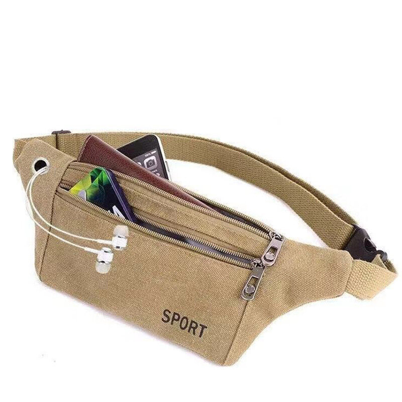 Women Men Fanny Pack Waist Belt Bag Canvas Travel Camping Hiking Pocket Belly Pouch For Phone Coins Casual Chest Shoulder Bags