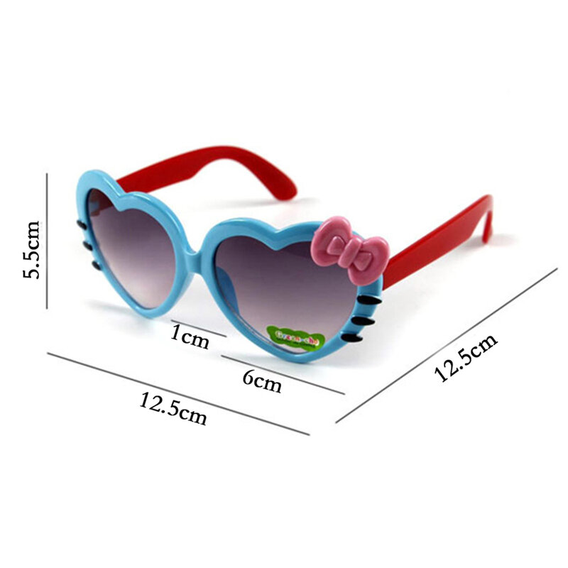 1 Pc 2022 새로운 어린이 심장 모양의 선글라스 소녀 브랜드 패션 안경 소년 아기 태양 안경 귀여운 안경 레트로 어린이 안경