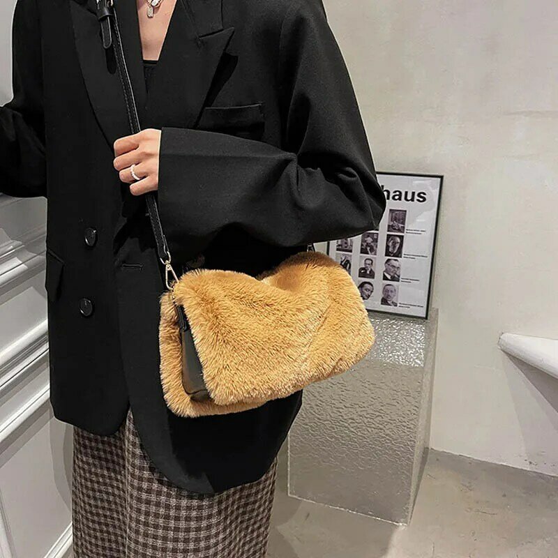 Borse di lusso donna 2021 inverno peluche Designer borsa a tracolla cerniera borsa di alta qualità pochette da donna borsa a tracolla da viaggio