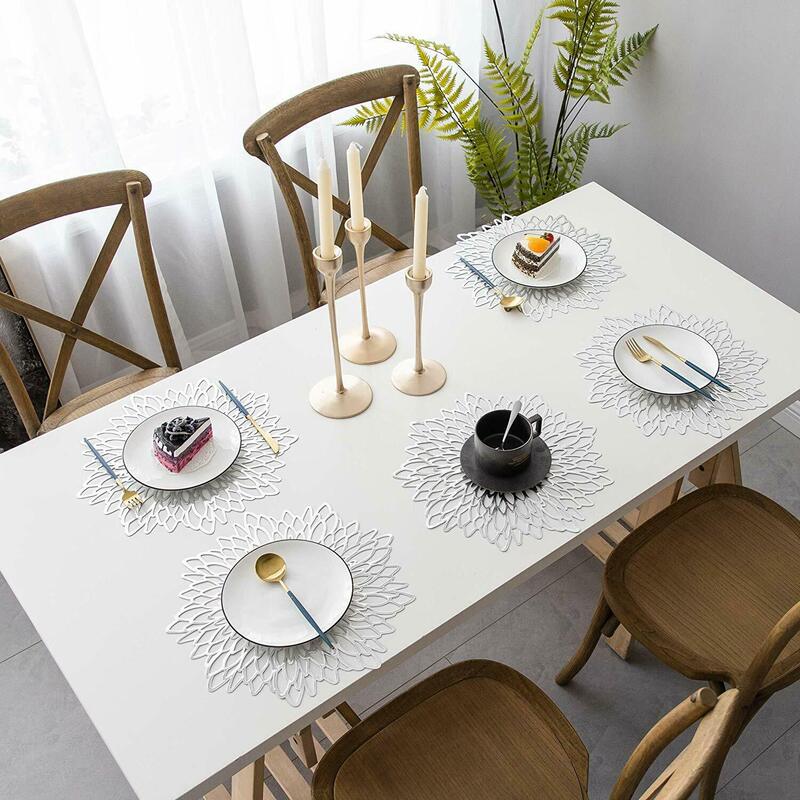 2020 nova quente pvc oco isolamento coaster pads mesa tigela esteiras decoração natal casa resistente ao calor placemat para mesa de jantar