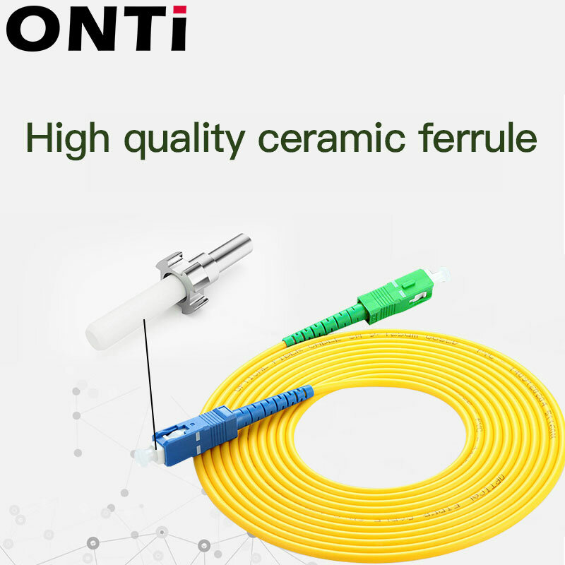 ONTi-Câble de raccordement fibre optique, monomode, PVC, SC APC à SC UPC, Simsake 2.0mm, Teccord Fibra Optica, cavalier, 1-10 pièces