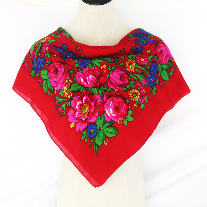 Luxus Besigner Mode Stil Russische Ethnische Gedruckt Muster Frauen Baumwolle Kleine schal Taschentuch Schal 70cm * 70cm Hijab schals