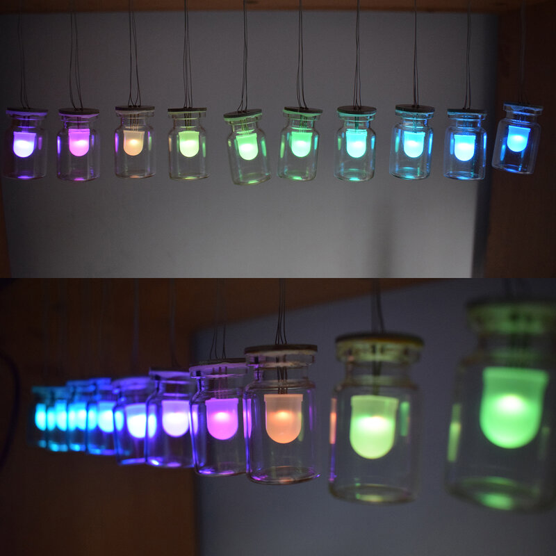 Kolor tęczy RGB pływający LED Aurora szkło symulacja dzwonek wietrzny kolorowy zestaw Lamp Aurora DIY