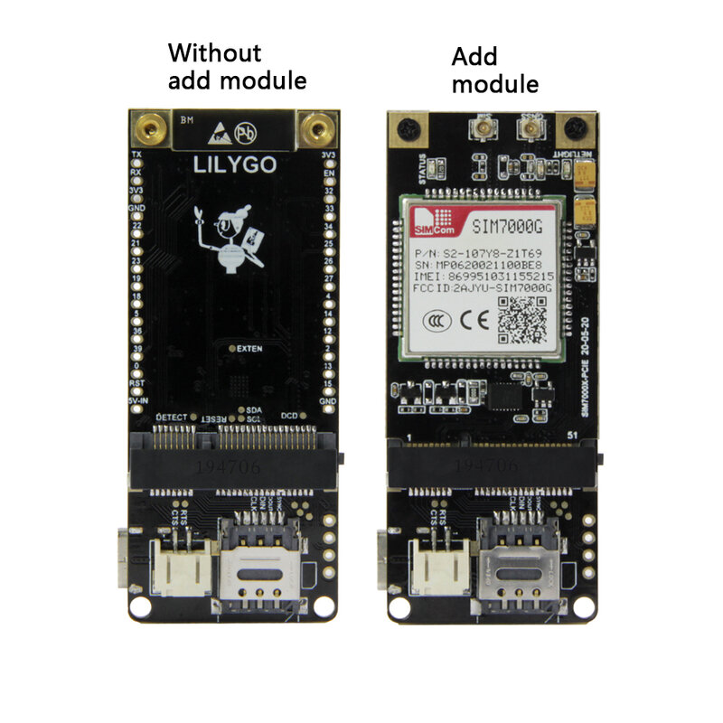 T-PCIE ESP32-WROVER-B 16MB AXP192WIFI Bluetooth Development Board dengan SIM7000G SIM7600SA SIM7600E SIM7600JC-H SIM7070G SIM868