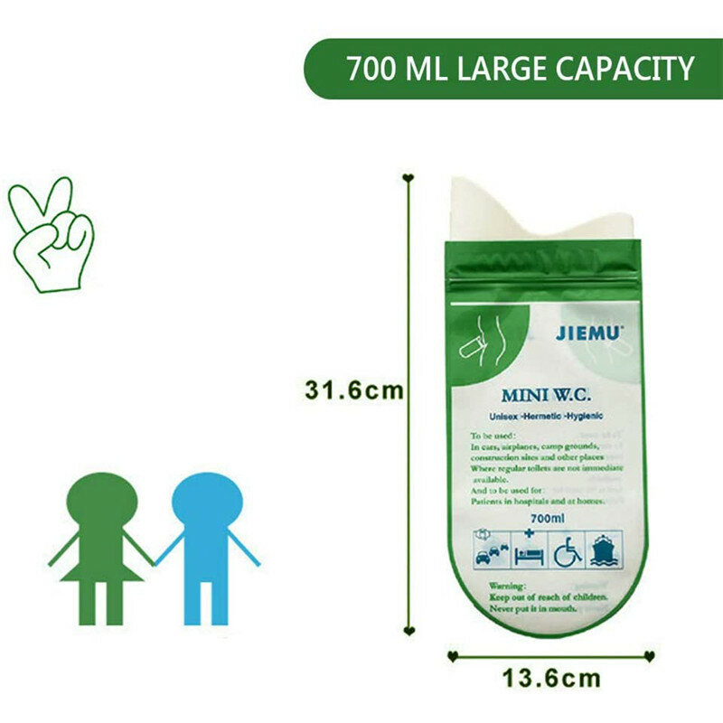 700ml d'urgence Portable voiture Urine sac vomi sacs embouteillages Mini WC Mobile toilettes jetable pratique unisexe pour hommes femmes