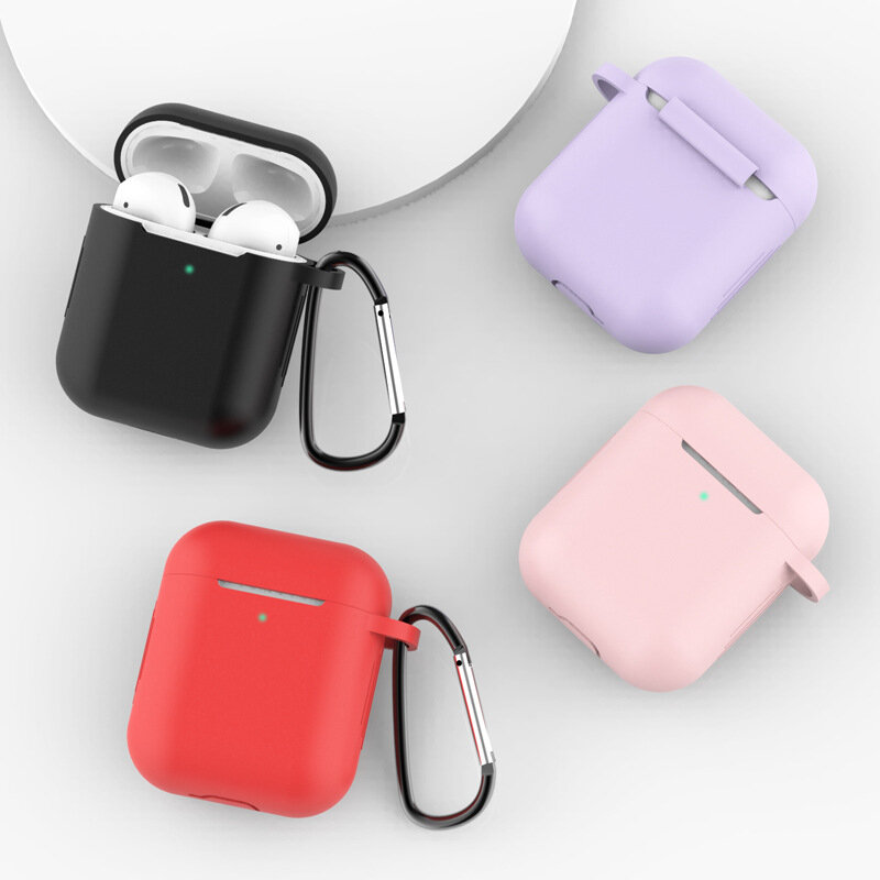 Casing Silikon Lembut untuk Apple Airpods 1/2 Casing Earphone Headphone Nirkabel Kantung Udara 2 Penutup Pelindung