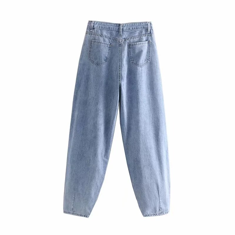Withered high street vintage mom jeans woman loose high waist jeans ripped jeans for women boyfriend jeans for women jumpsuits
