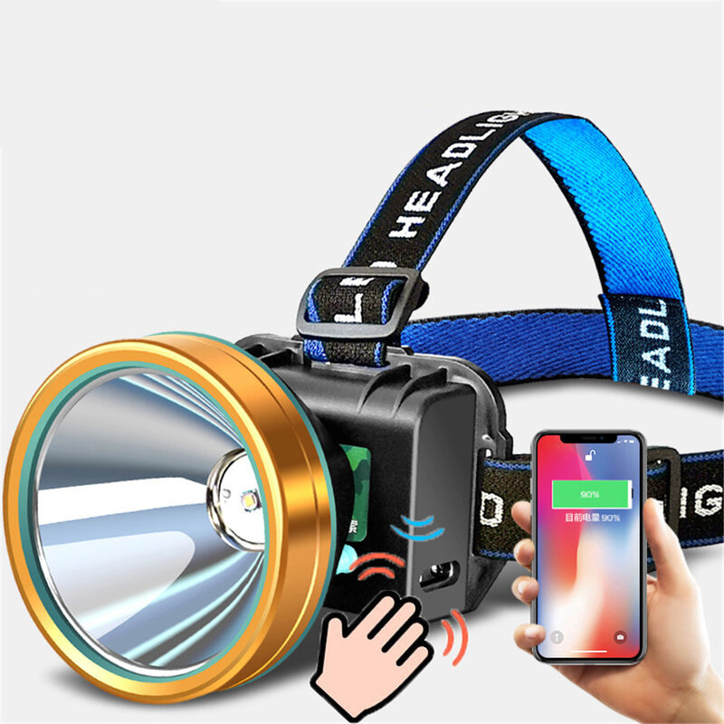 IPX6 5200mAh Camping Portable Lighting Fishing Headlight Smart Sensor Light Lanterna USB Output Charge for Phone Linterna Cabeza