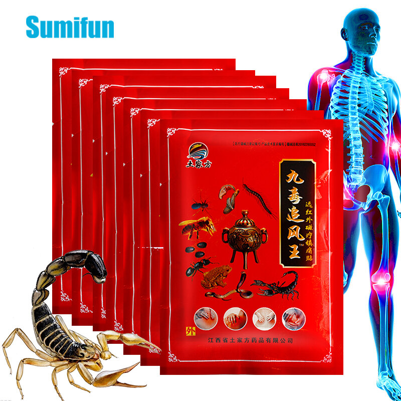 8 pçs scorpion veneno dor remendos reumatóide artrite articulação dor nas costas remendo pescoço músculo analgésico herbal gesso cuidados de saúde