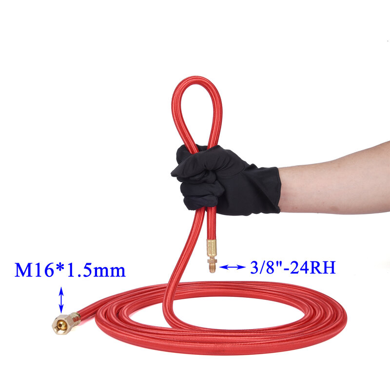 4M/13ft 7.8M/25.6ft WP17F 17FV TIG Welding Torch Soft Hose Cable Wires M16*1.5mm