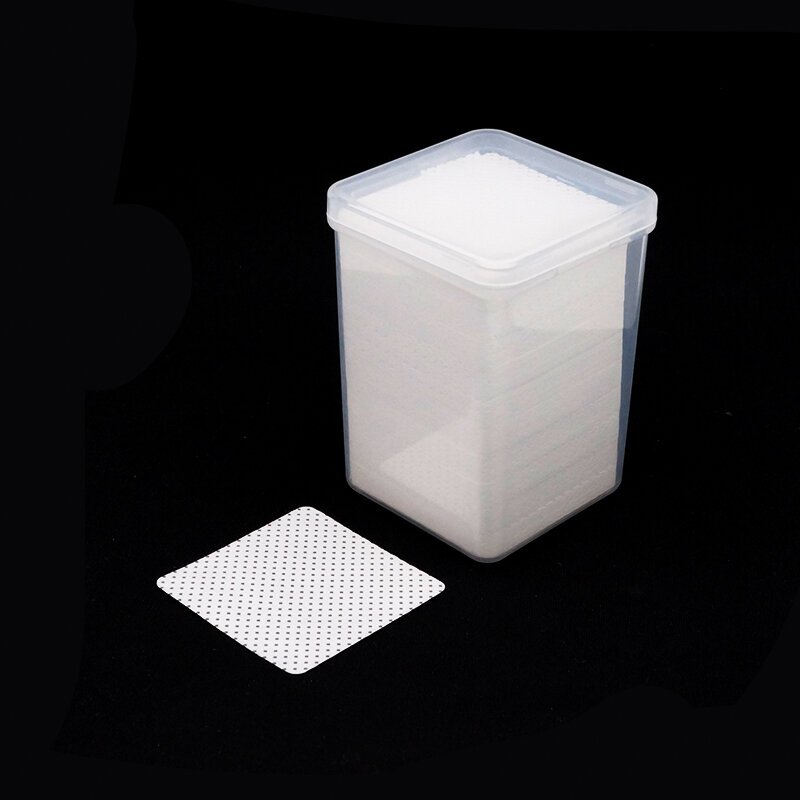 200 Buah/Boks Pembersih Pengelap Lem Bulu Mata Bebas Serat Kapas Pad Lem Botol Pembersih Mulut Tisu Kertas dengan Kotak