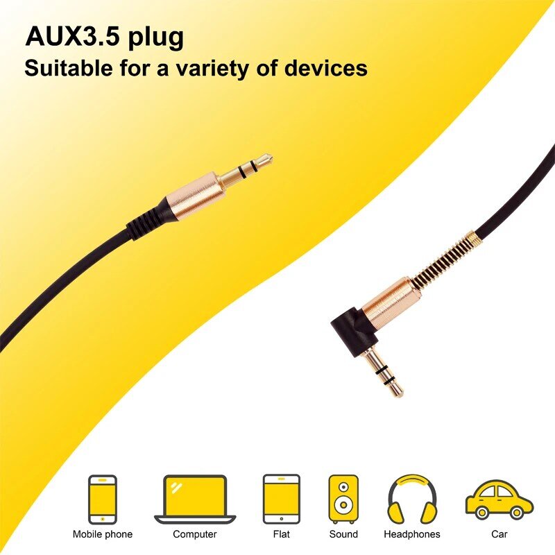 Câble audio pour haut-parleur de voiture, câble de 3.5mm, jack de 3.5mm, mâle à mâle, pour JBL, sauna, téléphone, iPhone, Samsung, AUX