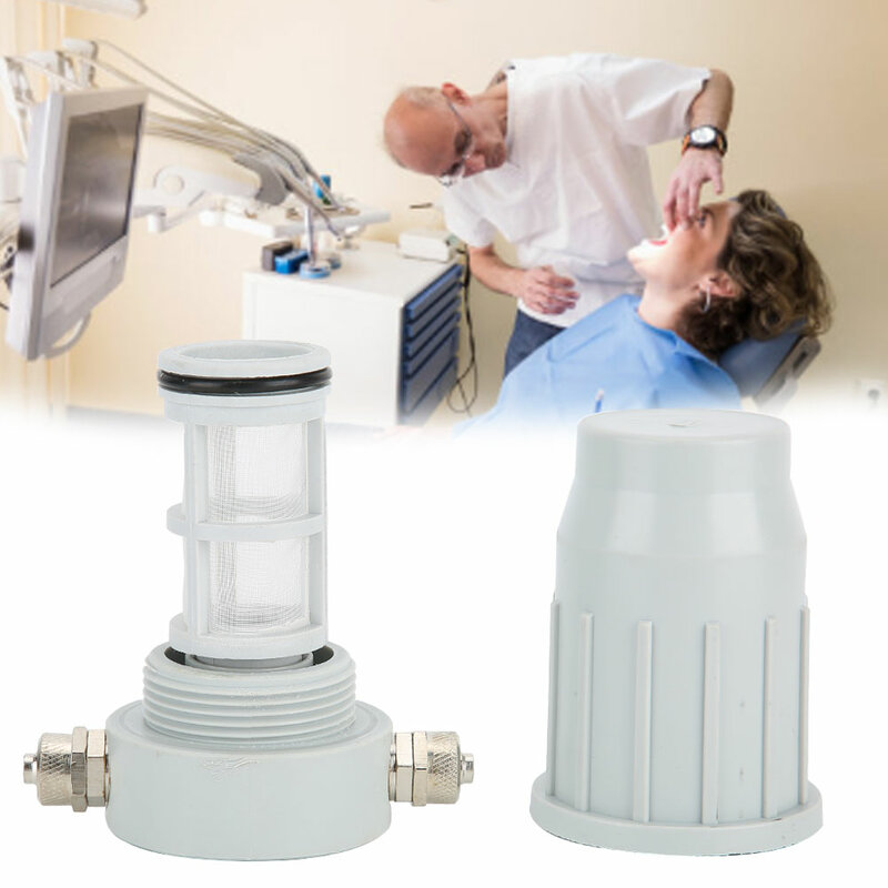 Filtro de água plástico da válvula de filtro de água dental com 2 conectores dos pces cadeira dental acessório qualidade material plástico leve