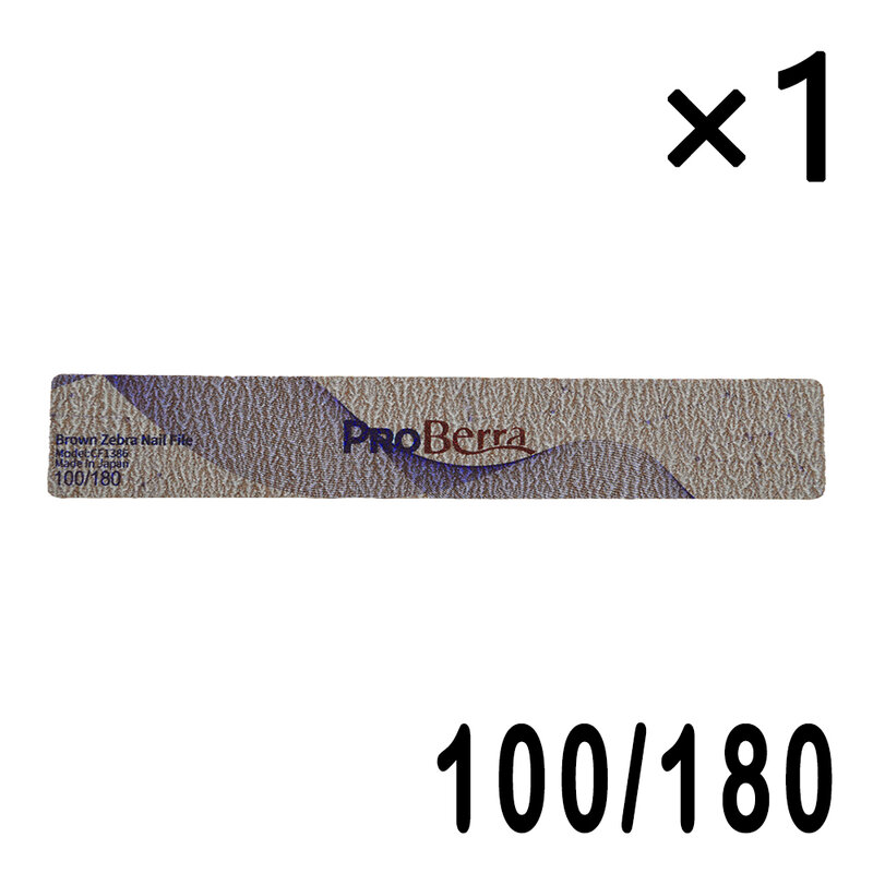 ProBerra JAPAN Zebra Braun 5 Form Professionelle nagel datei Halbe Mond Schleifpapier Nägel Schleifen Alle Für maniküre Werkzeuge großhandel