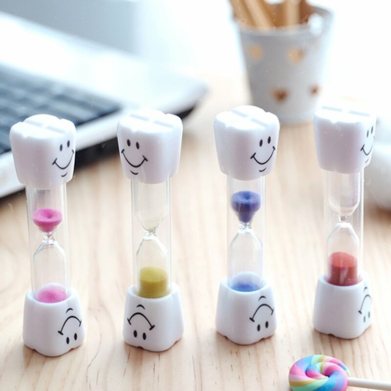 3 Minute Cartoon Smile Hourglass Three Minute Children Brushing Timer Creative Toy Decoration Gift Color Sand