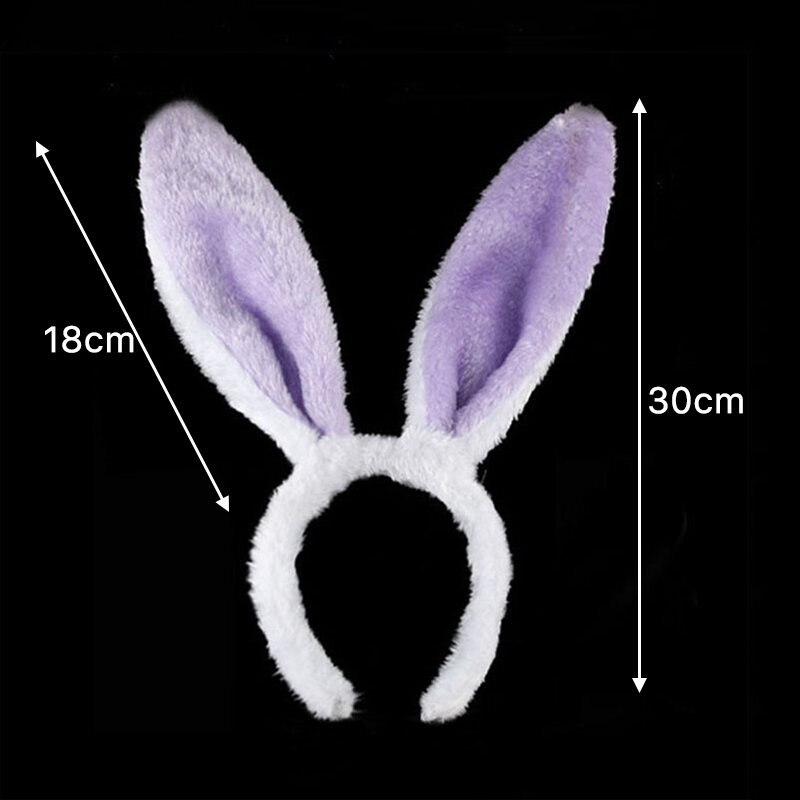 Cute Fluffy Rabbit Ears Hairbands For Women Halloween Easter Anime Cosplay Hair Band Headwear Female Bunny Hair Accessories 2021