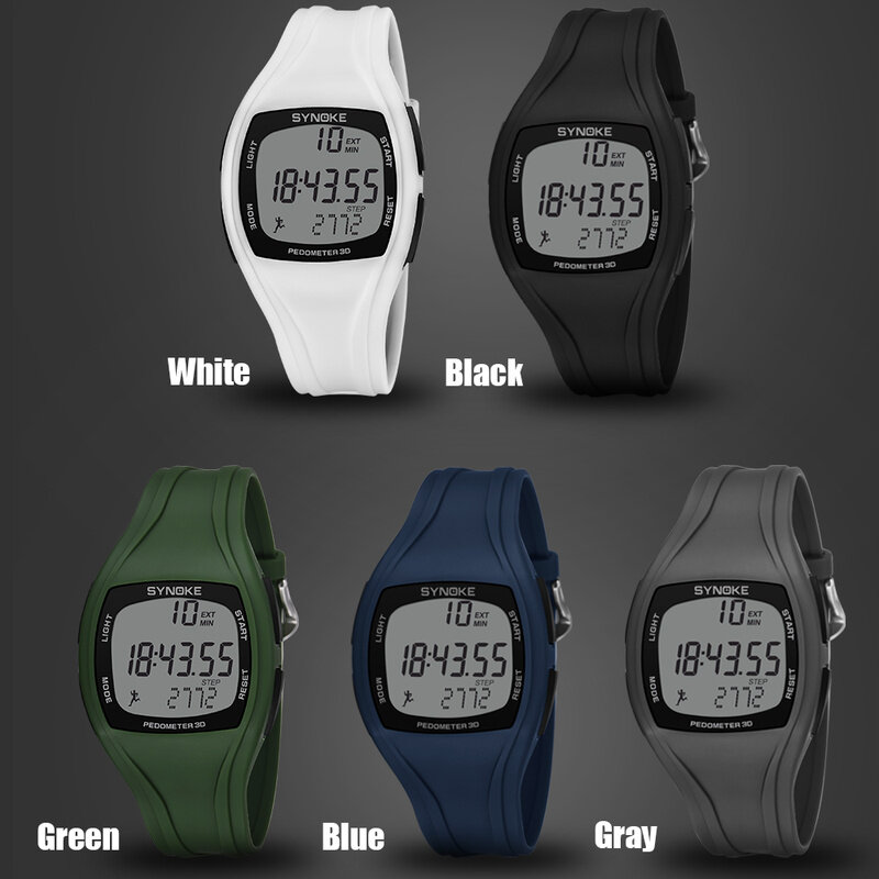 SYNOKE-reloj deportivo para hombre, pulsera electrónica con alarma LED, resistente al agua, 3D, contador de pasos, Digital, masculino