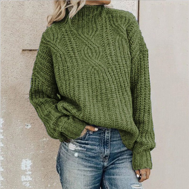 Autumn Women Turtleneck Sweater 2020 Elegant Long Sleeve Thick Winter Knitted Pullovers Knitwear Fashion Solid Tops Pull Femme