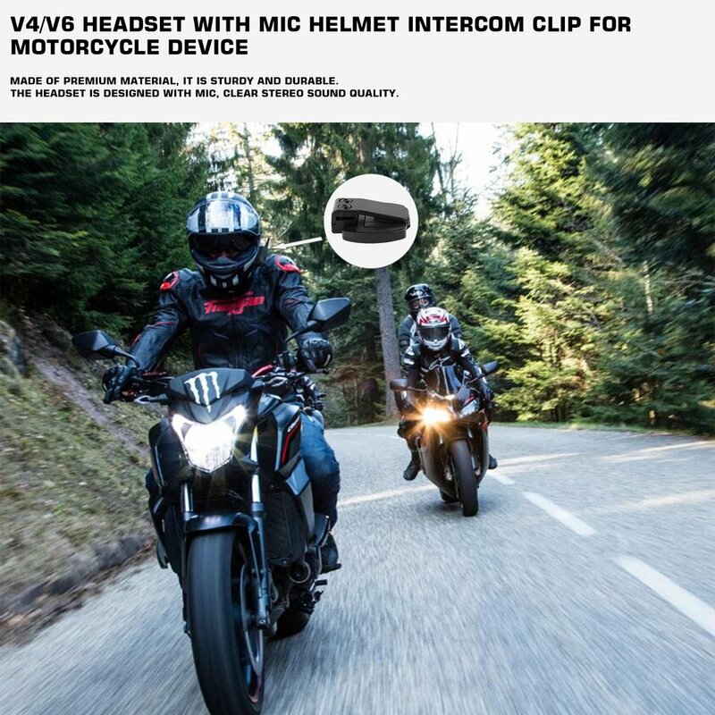 Универсальная гарнитура V4/V6 для шлема, Интерком, микрофоном, динамиком, Bluetooth-гарнитурой, зажимом для мотоциклетного устройства