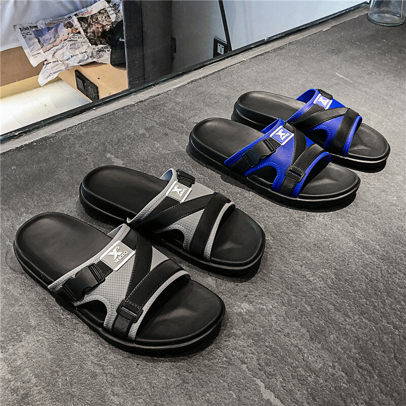 Mężczyźni buty przyjazd letnie japonki męskie wysokiej jakości plażowe sandały antypoślizgowe Zapatos Hombre obuwie hurtownie 44