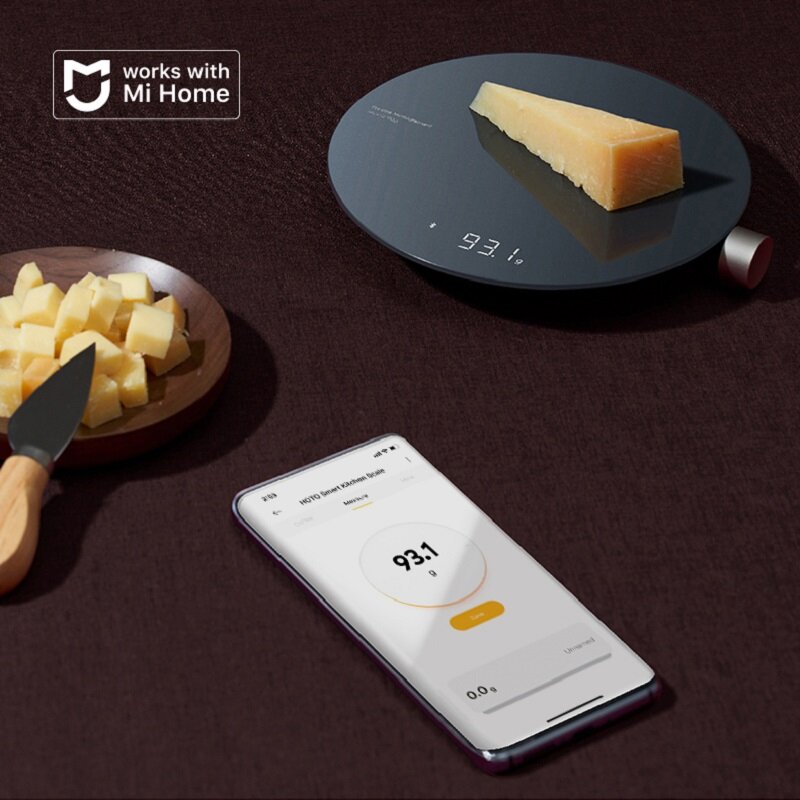 HOTO – Balance électronique de cuisine intelligente à affichage numérique, outil de mesure mécanique de pesage des aliments avec application Bluetooth, avec écran LED