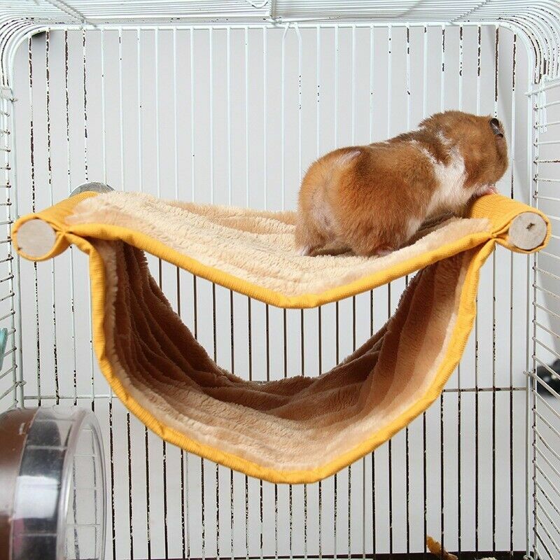 Lit de hamac en maille respirant Double couche pour Hamster, natte de lit chaud en peluche, accessoires pour petits animaux