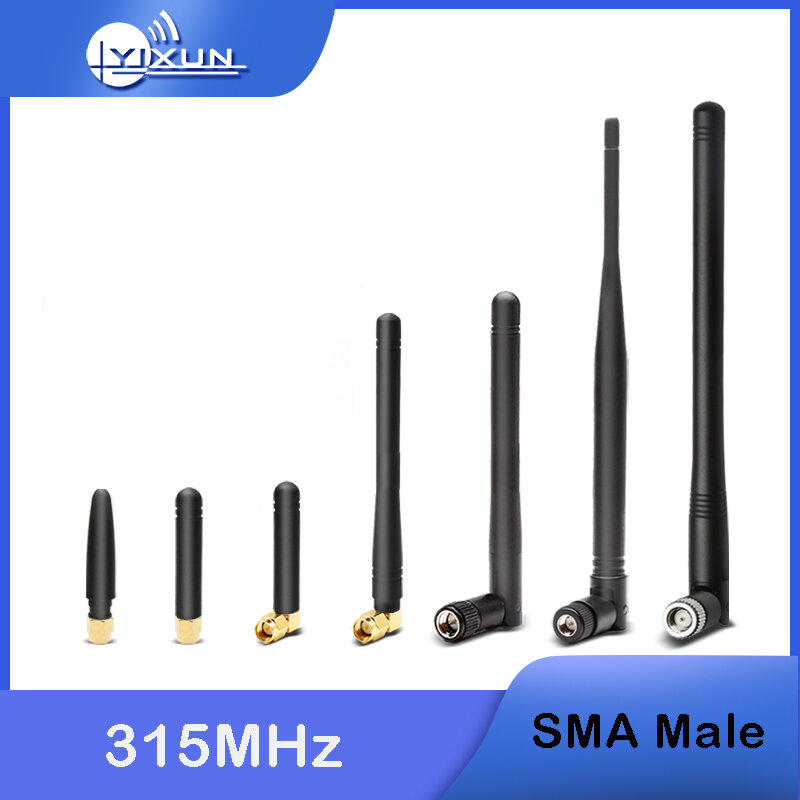 2PCS 315MHz Antenna High Gain Omnidirectional Folding WiFi Glue Stick Remote Control Transmitter Receiver Small Pepper SMA Male