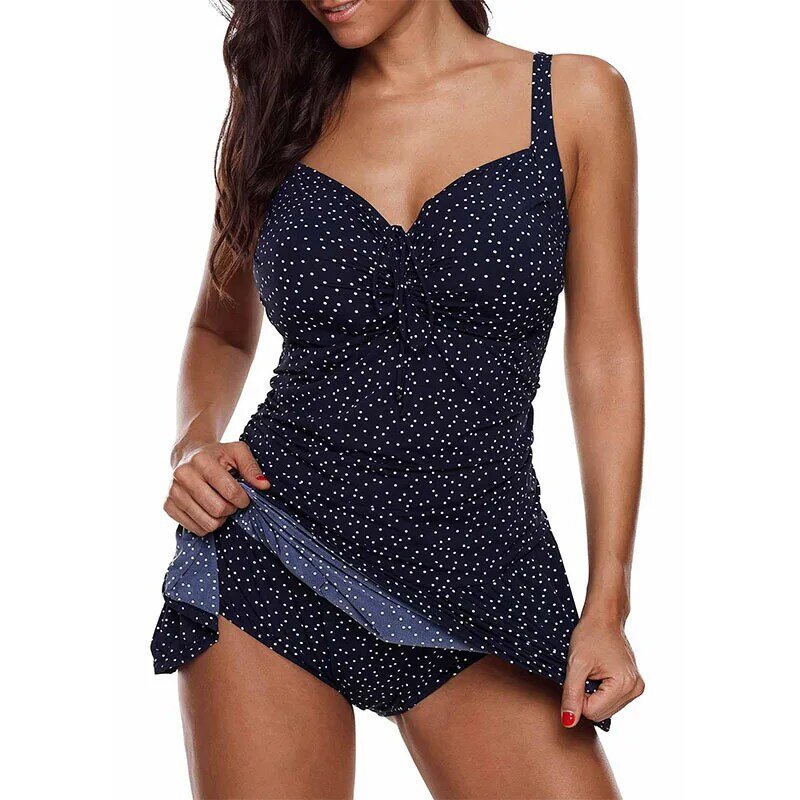 2020 nouveau Vintage imprimer maillot de bain bikini pour femme deux pièces maillot de bain jupe Tankini maillot de bain robe femme Sport grande taille plage 3XL