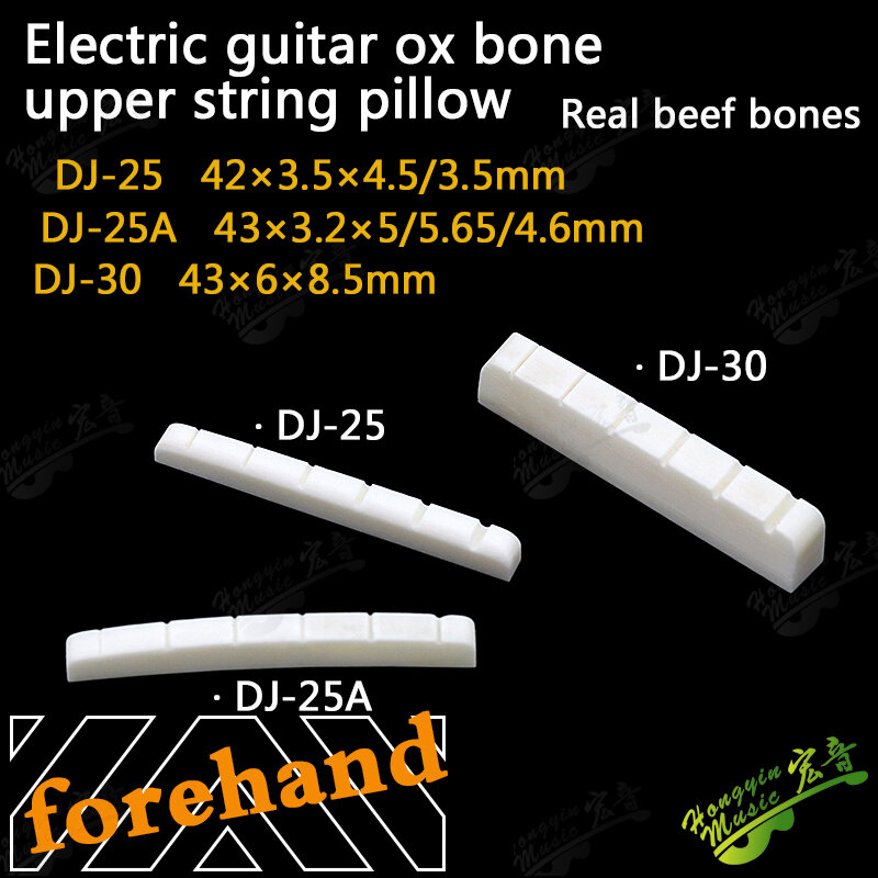 Mur Tulang Berslot Asli untuk Gitar Elektrik Bantal Senar Atas Gitar Bantal Senar Bantal Jembatan Gitar (Alas Datar 42/43*3.4*6)
