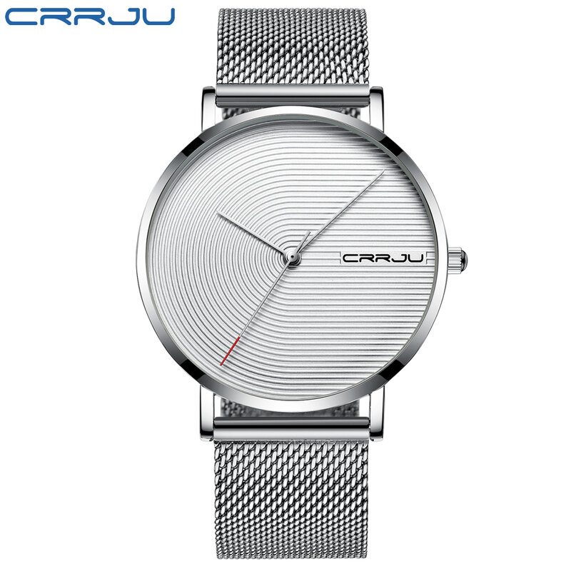 Crrjuメンズ腕時計ファッションスポーツ高級ブランド因果超薄型防水クォーツメンズ腕時計レロジオmasculino