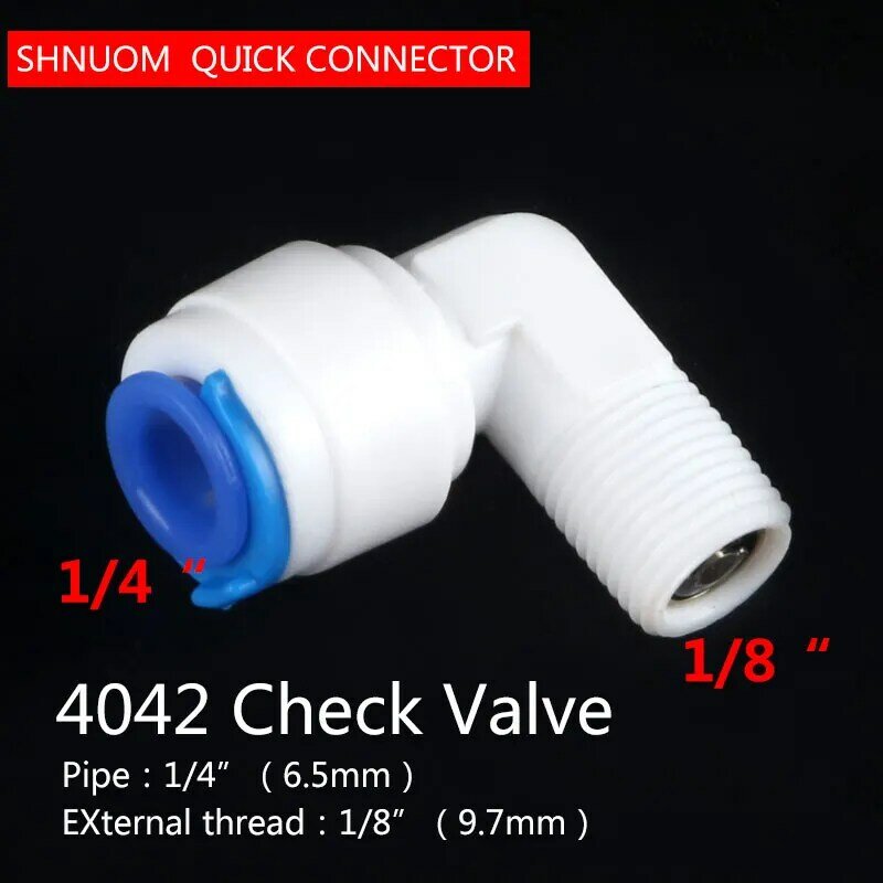 1/4 connector 3 3 3/8 tube tube tubo branco válvula de retenção em linha reta-através do conector de tubulação comum de 9.5mm de acessórios de purificador de água do sistema de osmose reversa