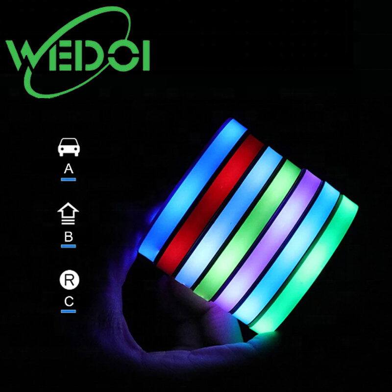 Светодиодные Автомобильные подстаканники WEDOI для Tesla Model 3/Y/S/X, сменный USB-коврик, люминесцентная подставка для чашки светодиодный светодиодн...