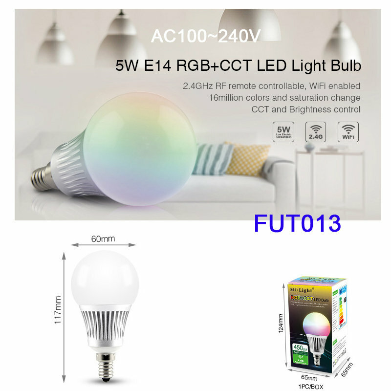 FUT013 Miboxer E14 5 Вт RGB CCT светодиодный светильник Точечный светильник