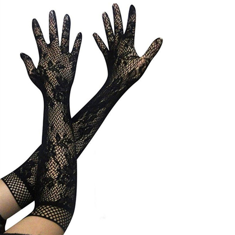 Модные женские перчатки, сексуальные тянущиеся кружевные перчатки оперы, Длинные рукавицы, Вечерние перчатки для выпускного вечера