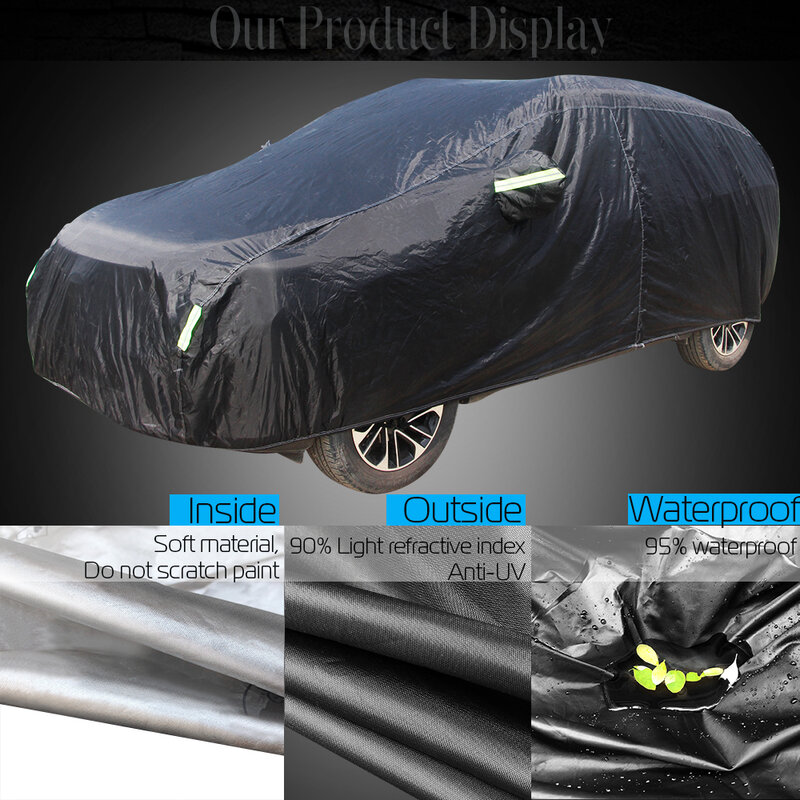 Black Full Car Cover Waterproof SUV Outdoor Sun Rain Snow Protection Cover All Weather Suitable For Mitsubishi Xforce 2022-2025