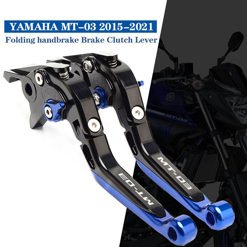 Palancas de embrague de freno extensibles plegables para motocicleta, accesorios para YAMAHA MT-03 MT03 MT 03 2015 2016 2017 2018 2019 2020 2021