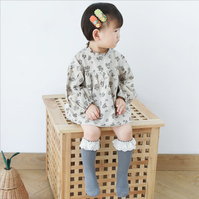 Kaus Kaki Bayi Perempuan Baru Kaus Kaki Panjang Kaus Kaki Bayi Katun Lembut Panjang Lutut Anak 0-4 Tahun Kaus Kaki Setinggi Lutut