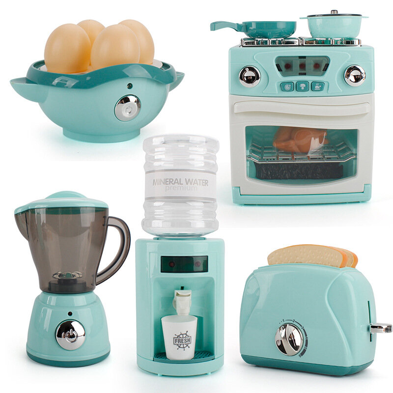 Micromachines Küche Spielzeug Elektrische Haushalts Geräte Mini Waschmaschine Eier Dampfer Wasser Maschine Ofen Brot Maschine