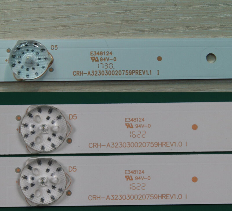 Bandes de TV LED pour ERGO LE32CT1000AU, 32 "TV, barres de rétro-éclairage, CRH-A323030020759PREV1.1 REV1.0, règles de gamme HV32WHB